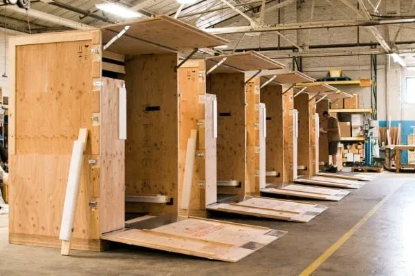 Wooden boxes manufacturing - stringer construction wooden boxes ready for delivery to Dammam, Khobar, and Jubail industries