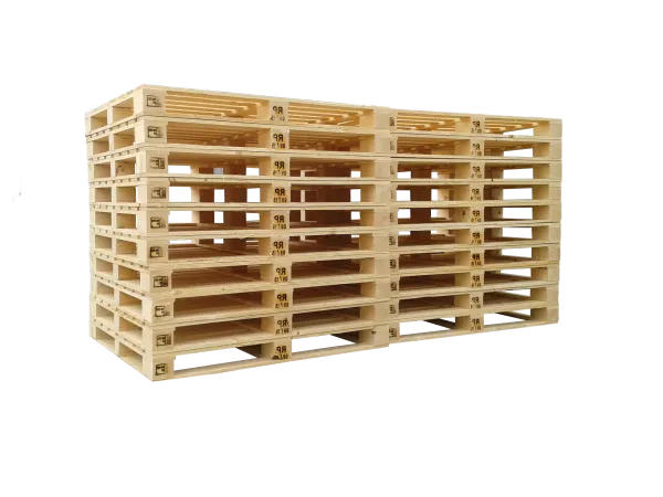 ISPM-15 Heat Treated wooden pallet stock is placed in Riyadh ready to export